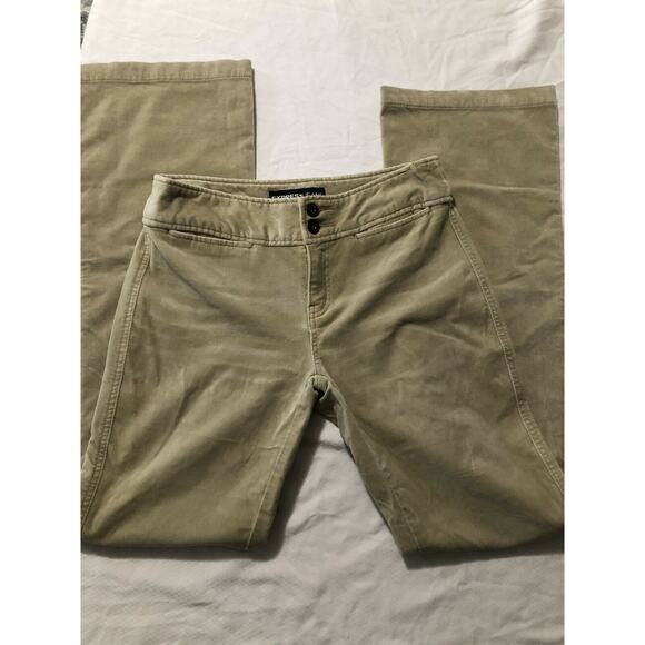 EXPRESS Jeans beige suede-like cotton straight pants women's size 2 - Picture 1 of 5